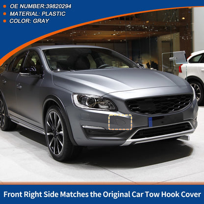 Front Right Tow Hook Cover for Volvo S60 (2014-2016) Gray