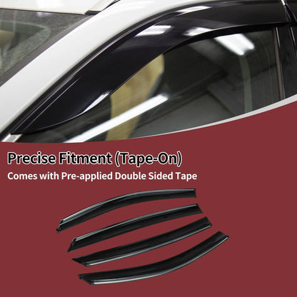 Window Deflectors 1 Set for Kia Optima (2011-2015) Side Vent Visors Black