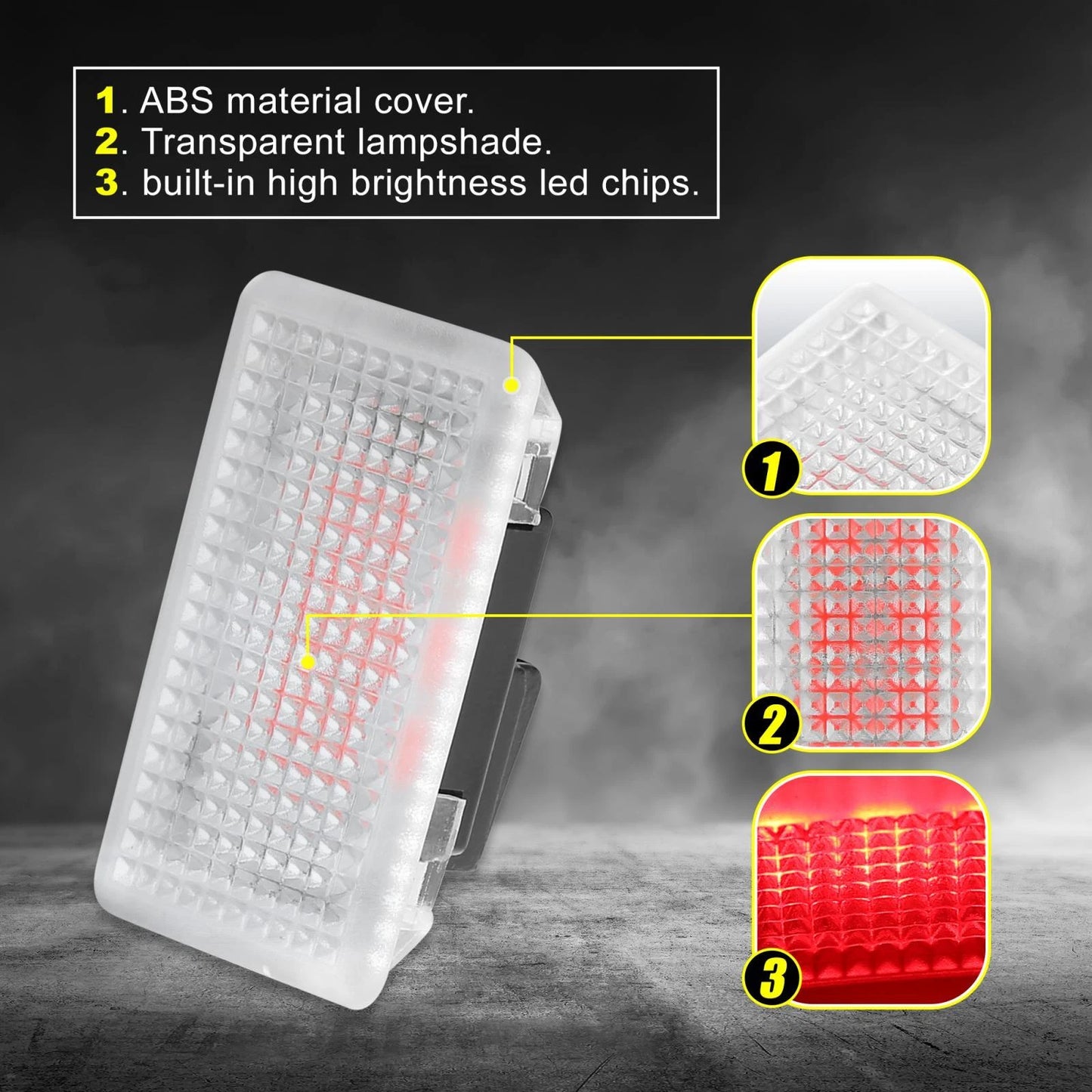 4 Pcs Red LED Footwell Lights for Tesla Model 3/Y/S/X (2017-2023)