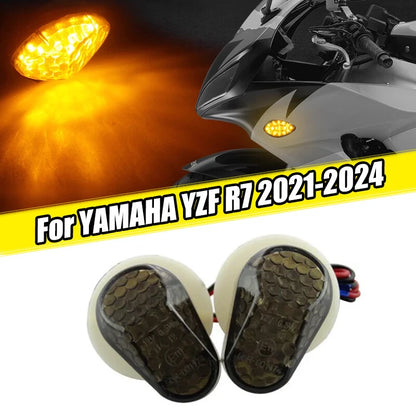 Smoke Flush Mount LED Turn Signal Lights for Yamaha YZF R1 R6 R6S (2000-2023)