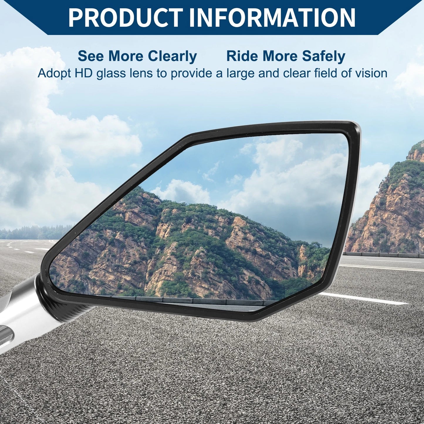 M8/M10 / 1 Set / Rear Mirrors Side Rear Mirror Black Silver Tone for Motorcycle