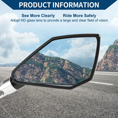 M8/M10 / 1 Set / Rear Mirrors Side Rear Mirror Black Silver Tone for Motorcycle