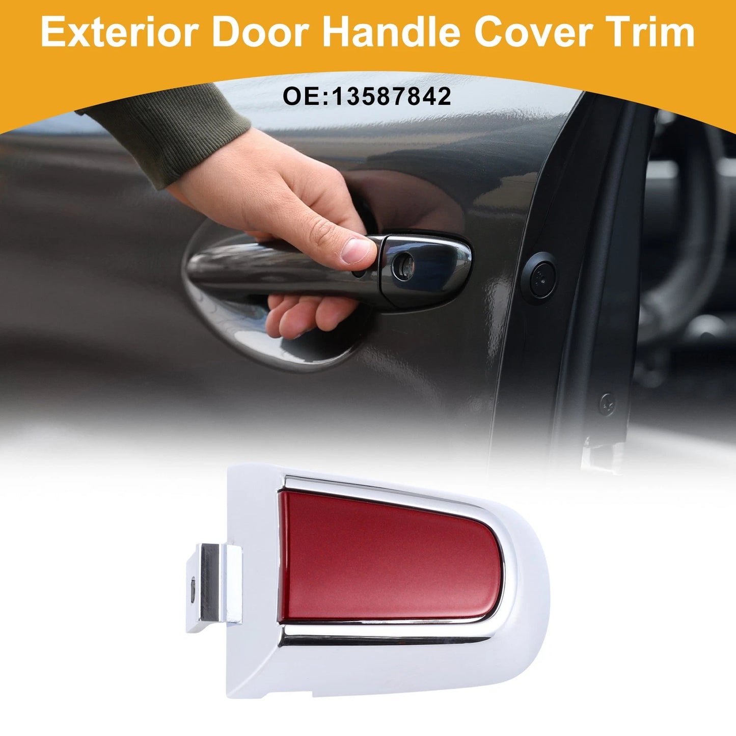 Exterior Door Handle Cover Trim for Chevrolet Malibu (2016 - 2018) Red ABS