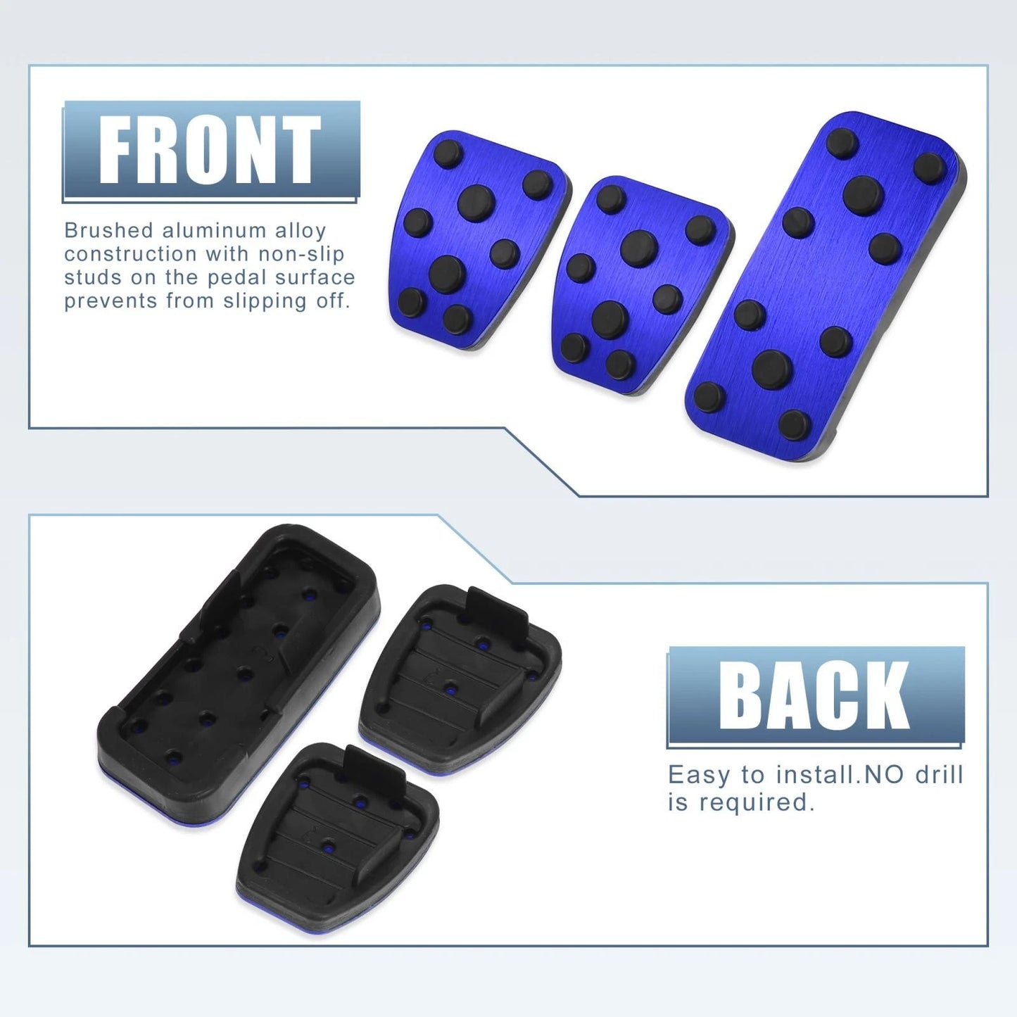 Gas Brake Clutch Pedal Pad Covers for Subaru Impreza Forester