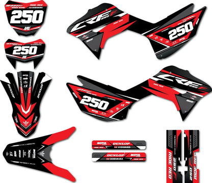 Full Custom Graphic Decals for Honda CRF 250 F (2019-2024)