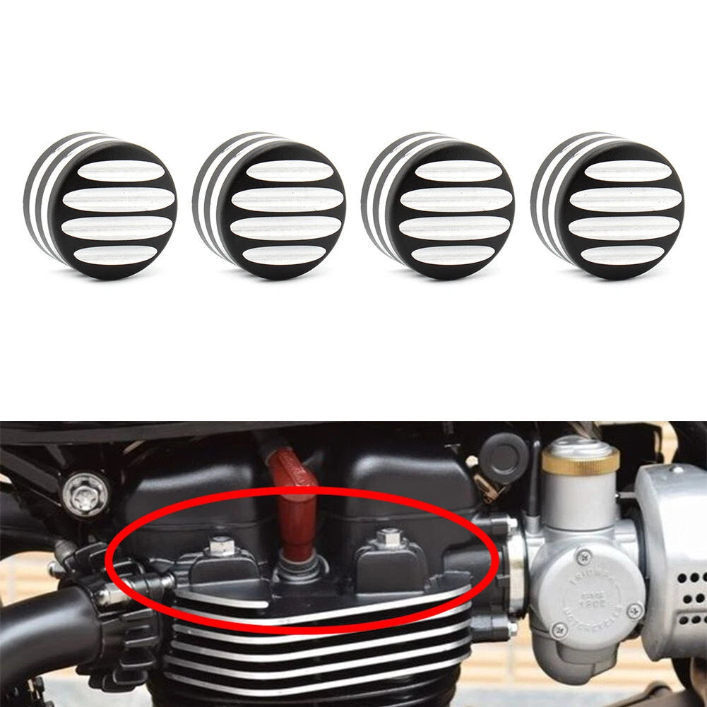 4x CNC Machined Head Bolt Cover Caps for Triumph T120 Thruxton (2016-2023)