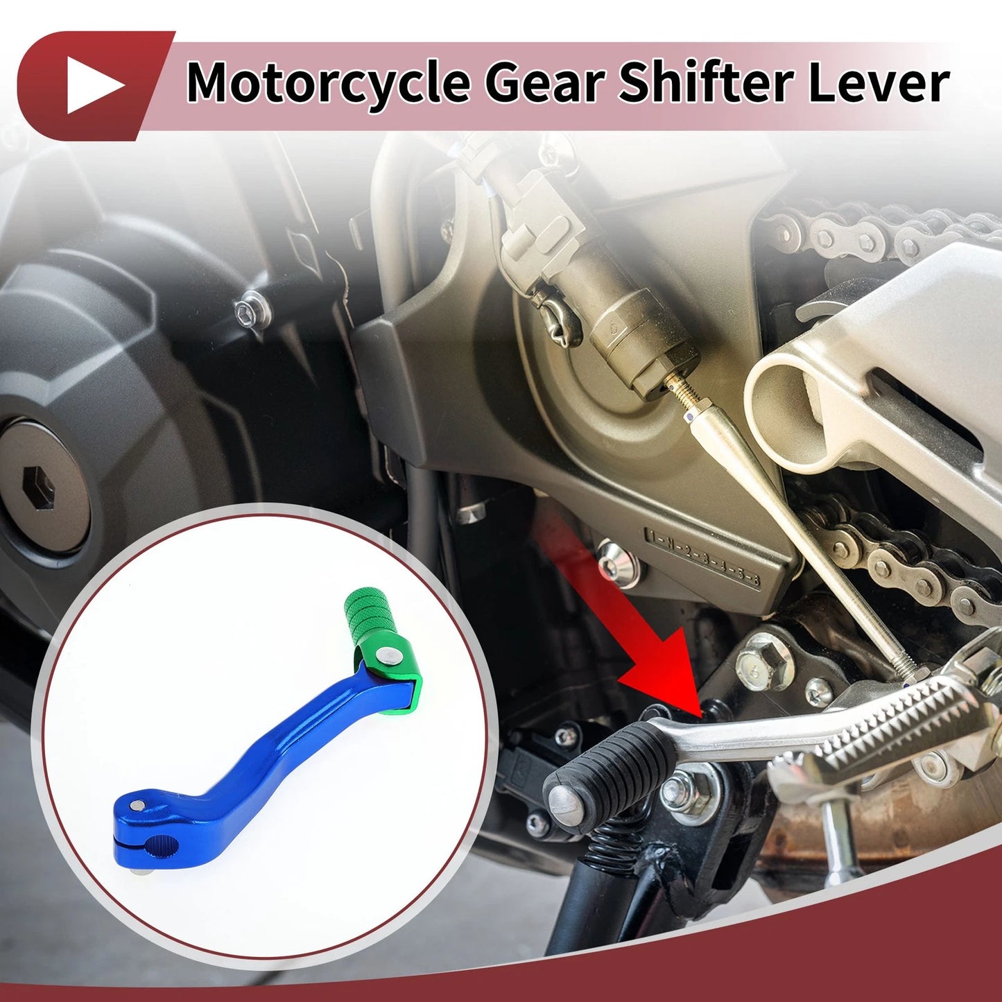 Folding Gear Shifter Lever for Kayo T2 Blue Green