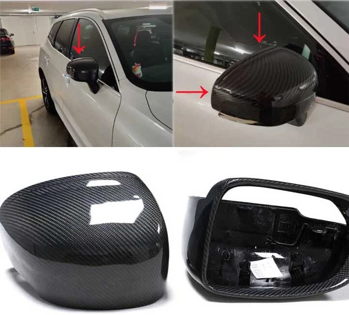 Real Carbon Fiber Side View Mirror Cover Replace for Volvo XC60 18-23 V90 20-22