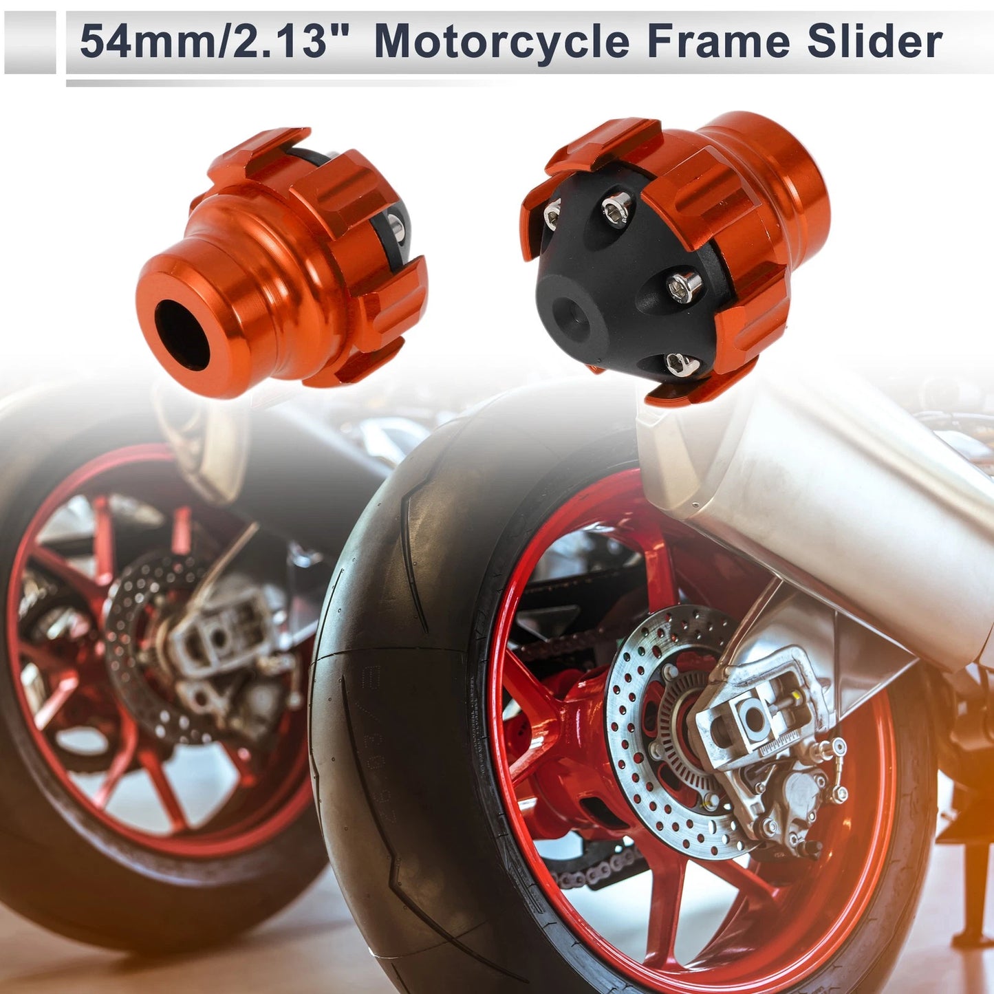 2 x 15.6mm Aluminum Alloy Motorcycle Slider Frame Orange
