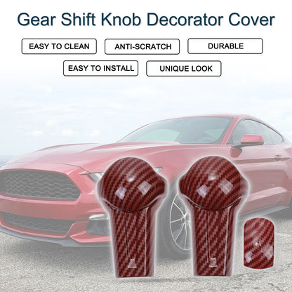 Gear Shift Knob Cover for Ford Mustang 2015-2023 - Red Decorator 1 Set