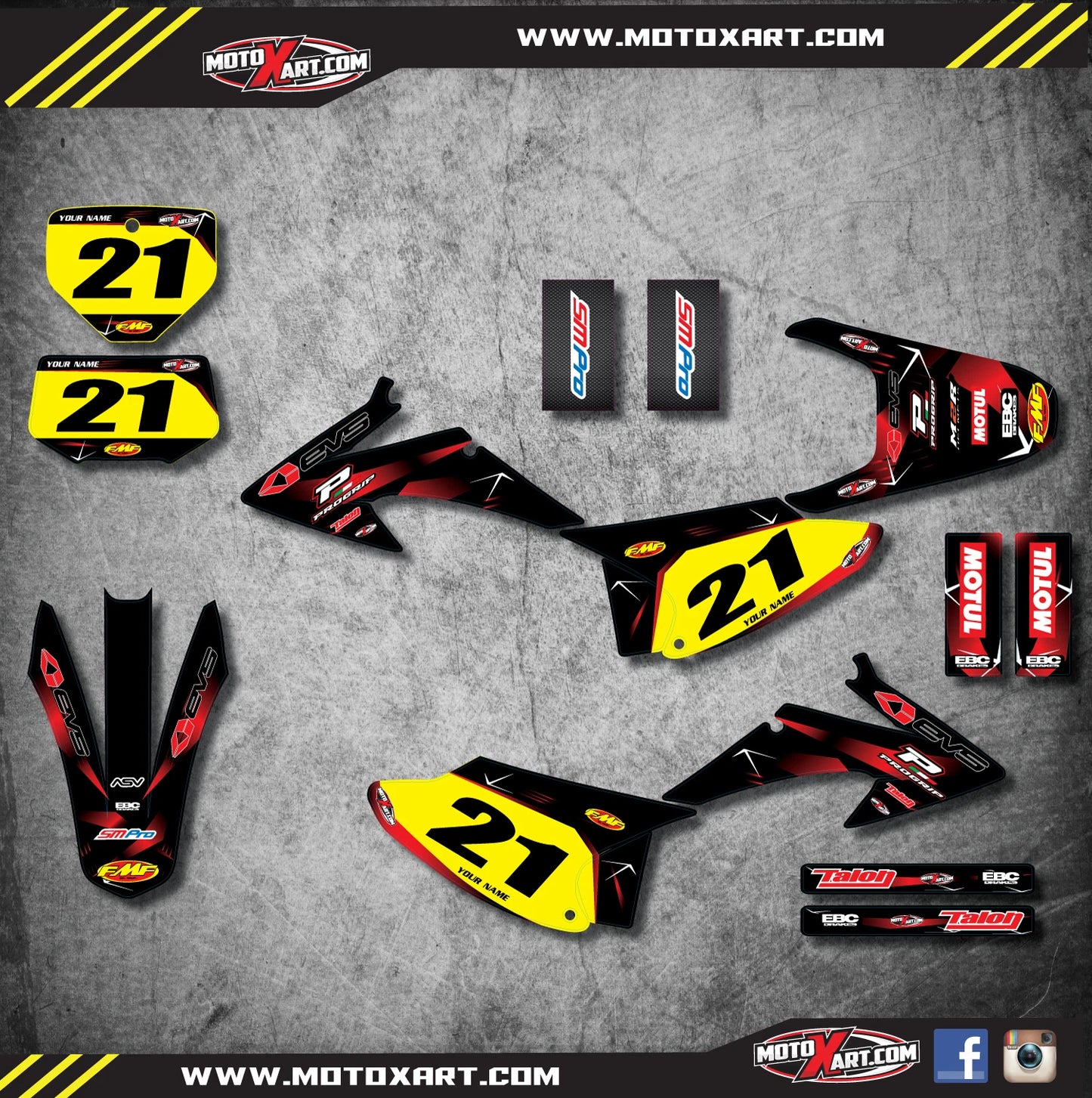 Custom Graphic Decals for Honda CRF 150 F 2008-2014 - BARBED Style