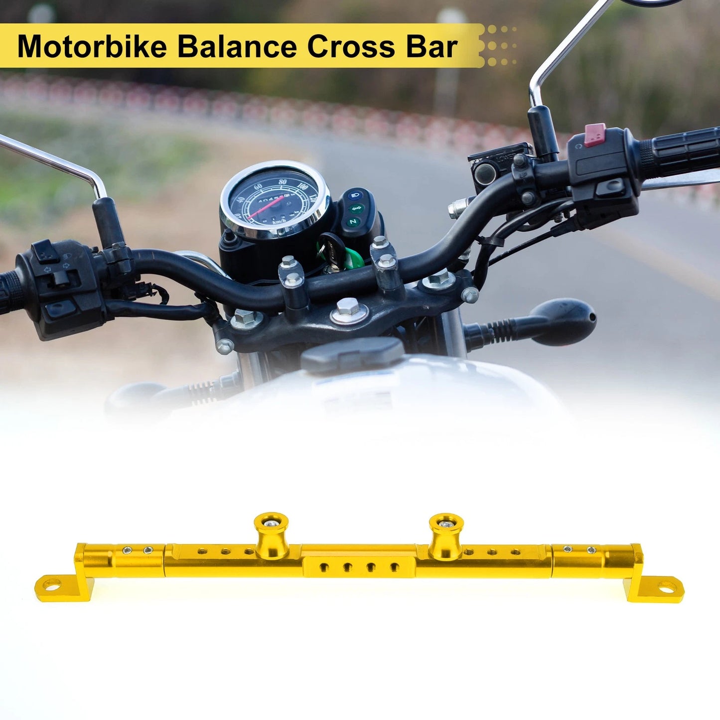 Balance Bar Handlebars 10mm/0.39 Dia Gold Tone for Motorcycle