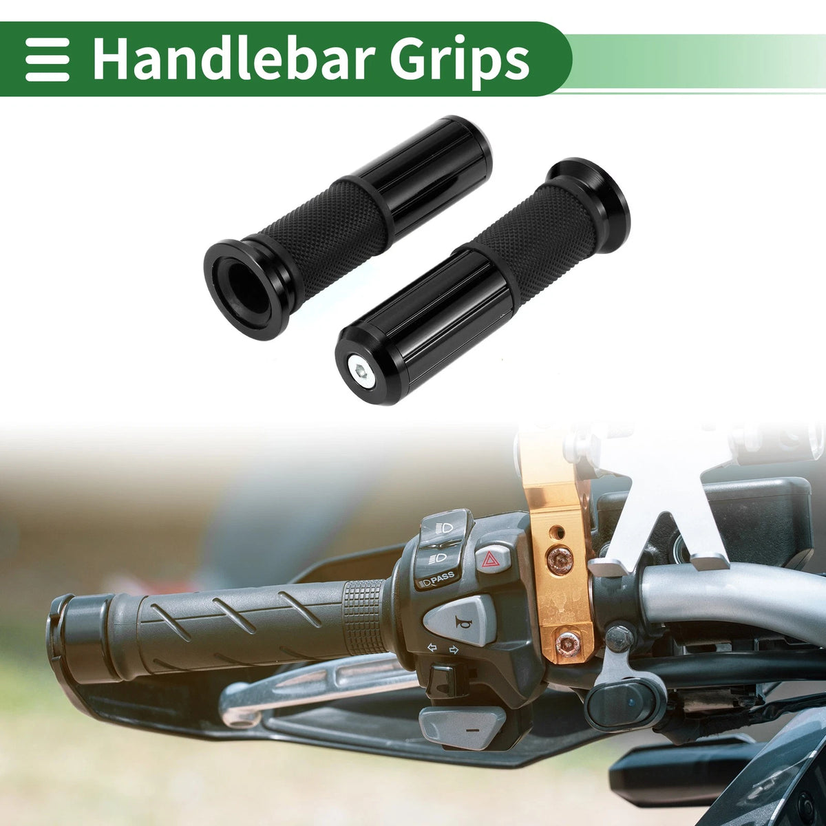 Hand Grips / 7/8" 22mm / Aluminum Alloy Black for Motorcycle