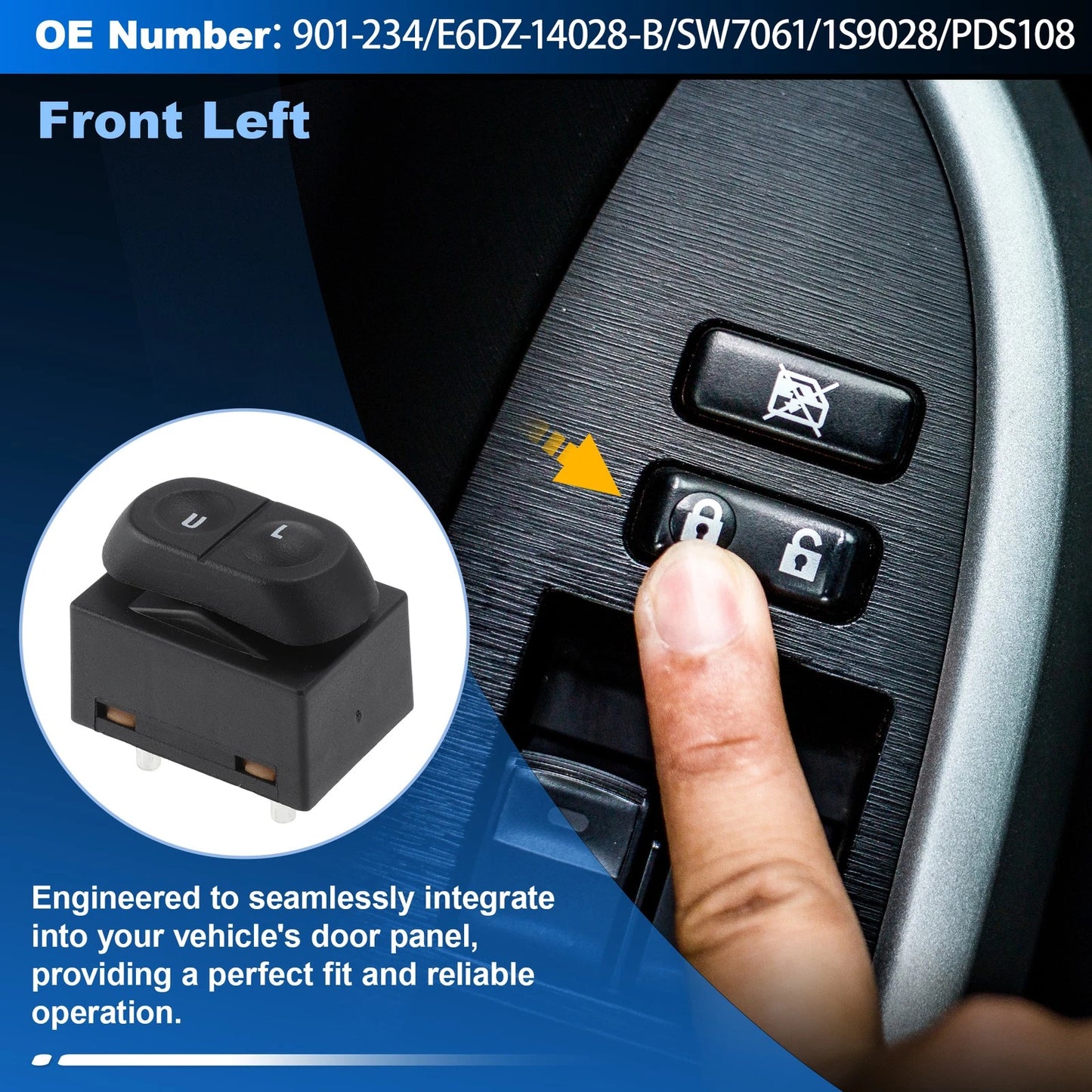 Driver Side Door Lock Switch for Ford F-150 F-250 F-350 (1991-1996)