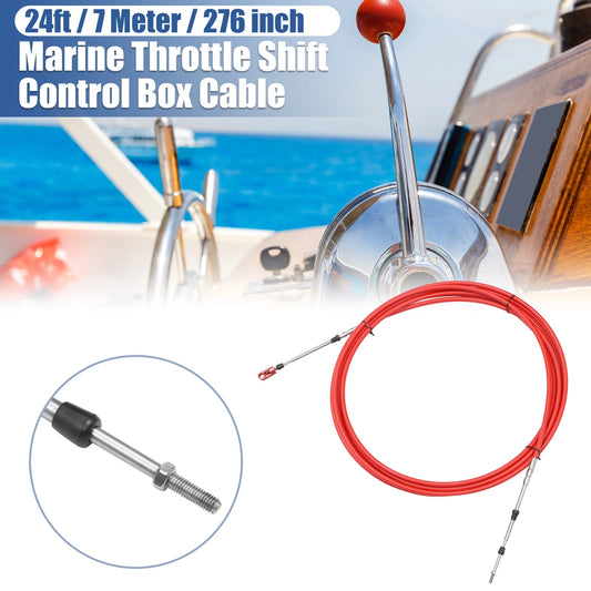 1 Marine Throttle Shift Control Box Cable with Clevis Red