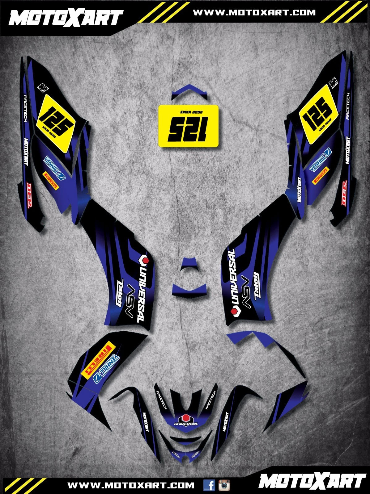 Custom Graphics Kit for Yamaha Raptor 125 ATV (2010)