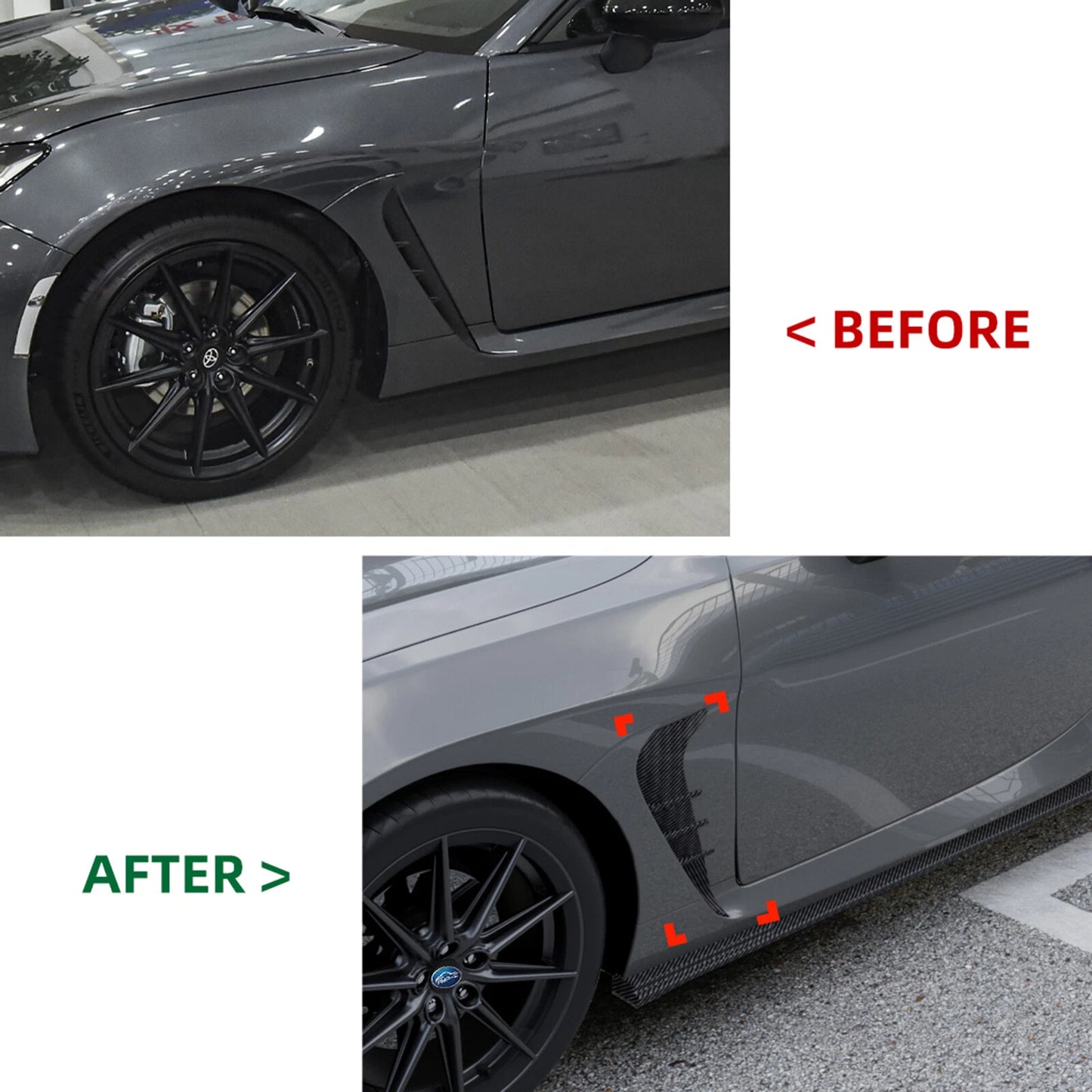 2 x Carbon Look Side Fender Air Vent Trims for Subaru BRZ (2022-2024)