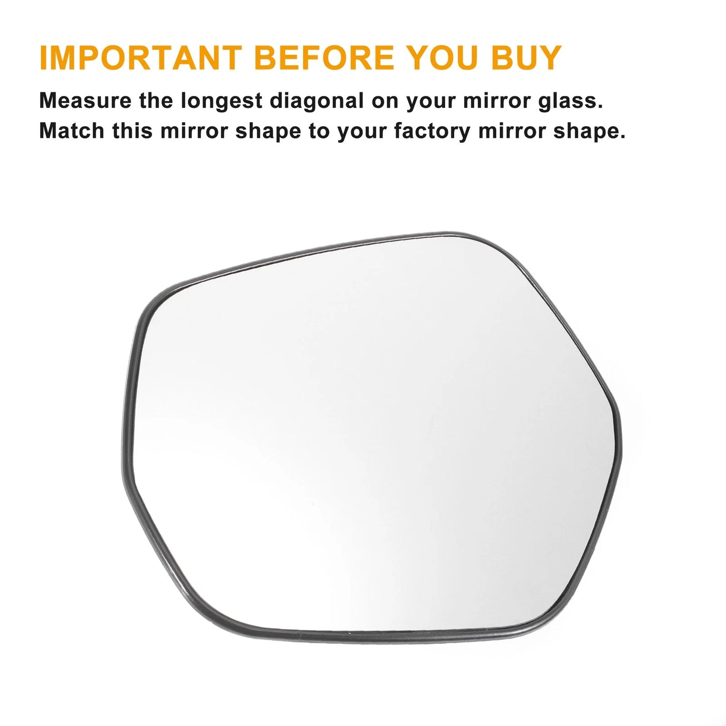 Left Side White Mirror Glass w/ Back for Honda HR-V (2014-2020)