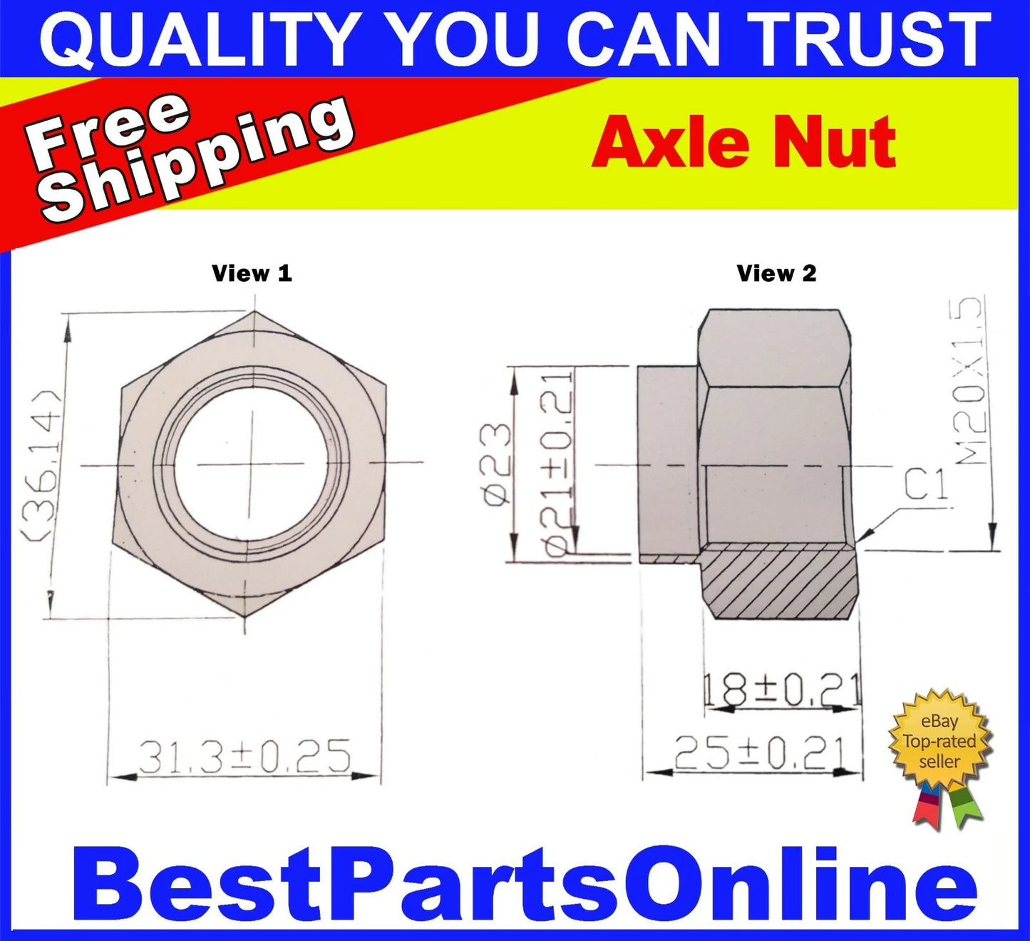 CV Axle Nut / 2-pack / CV Axle Nut for Stake