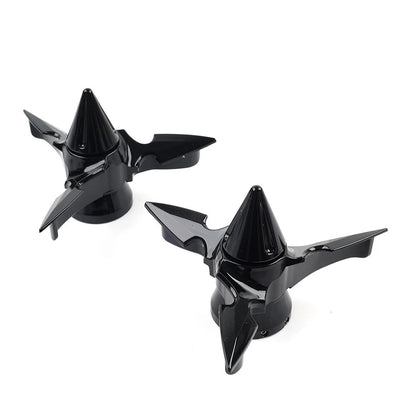 Spun Blade Spinning Front Axle Cap Nut Covers for Harley Softail Dyna