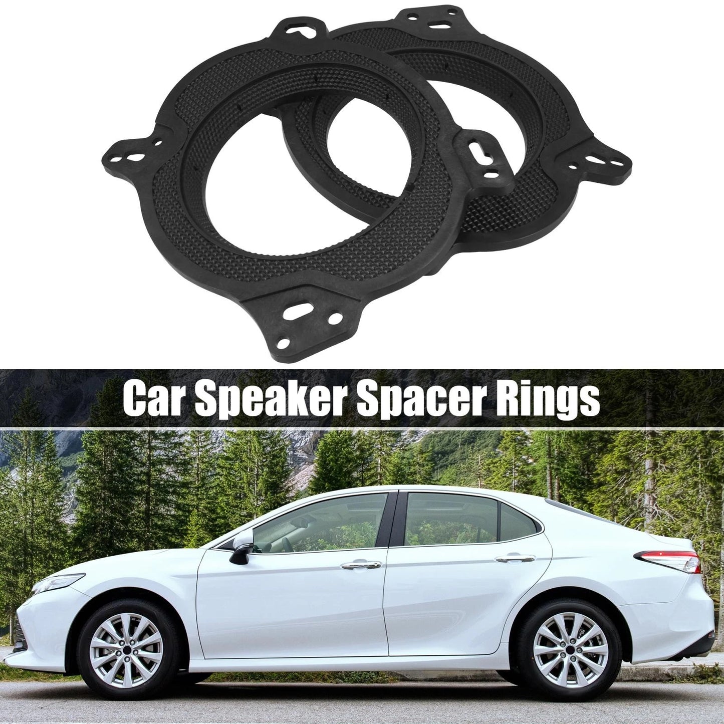6.5" Black Plastic Speaker Mounting Adapter Rings for Toyota