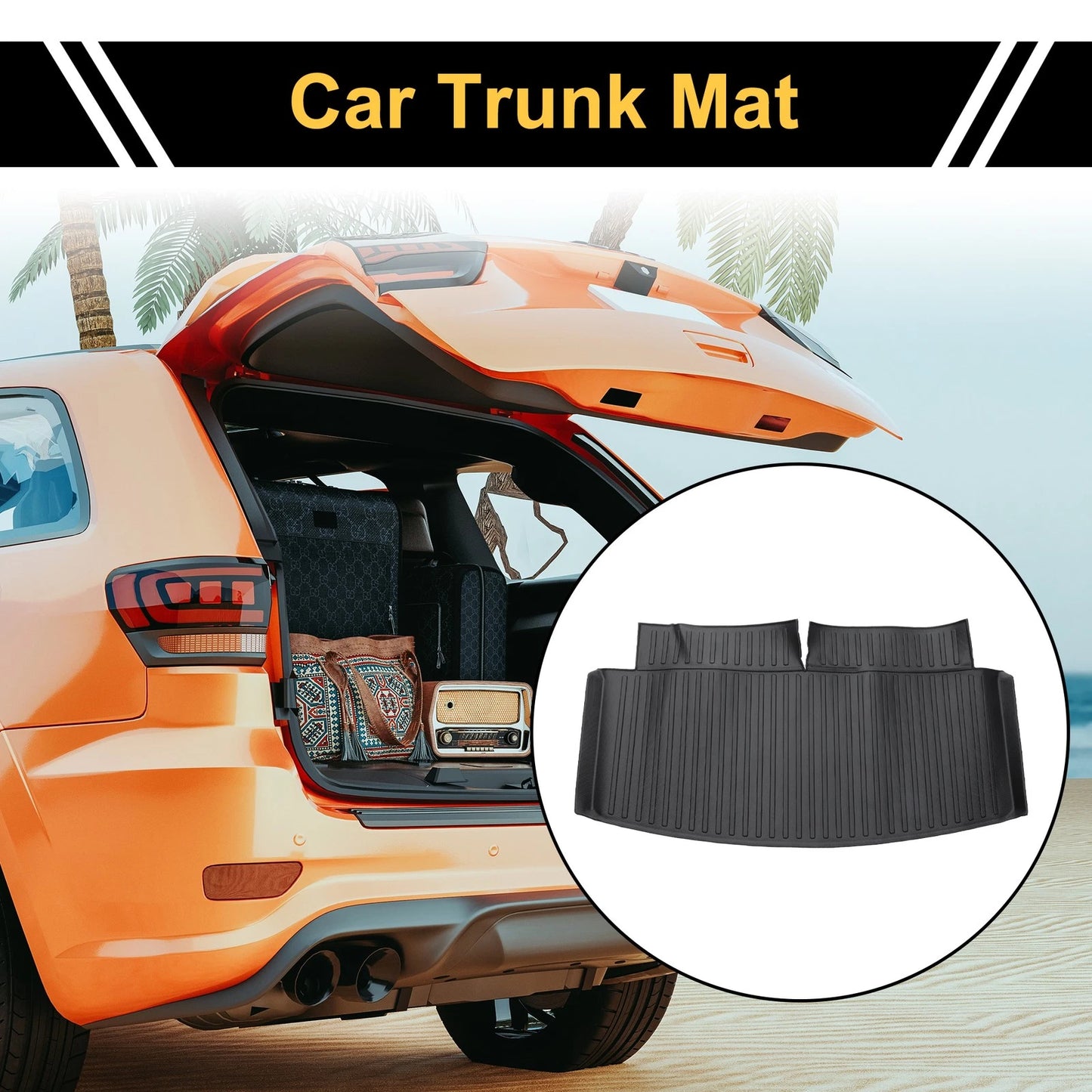 Cargo Liner Rear Trunk Mat for Ford Explorer (2020-2024) Vertical Stripe Pattern