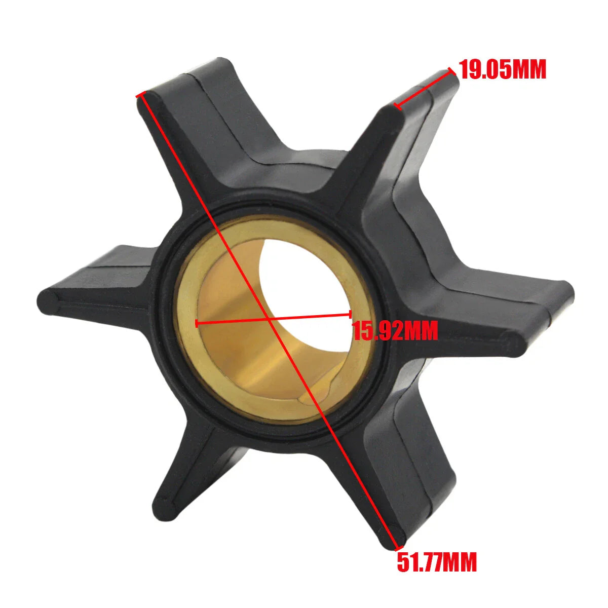 Outboard Impeller for Johnson Evinrude/OMC BRP 25HP (18-3052 Compatible)