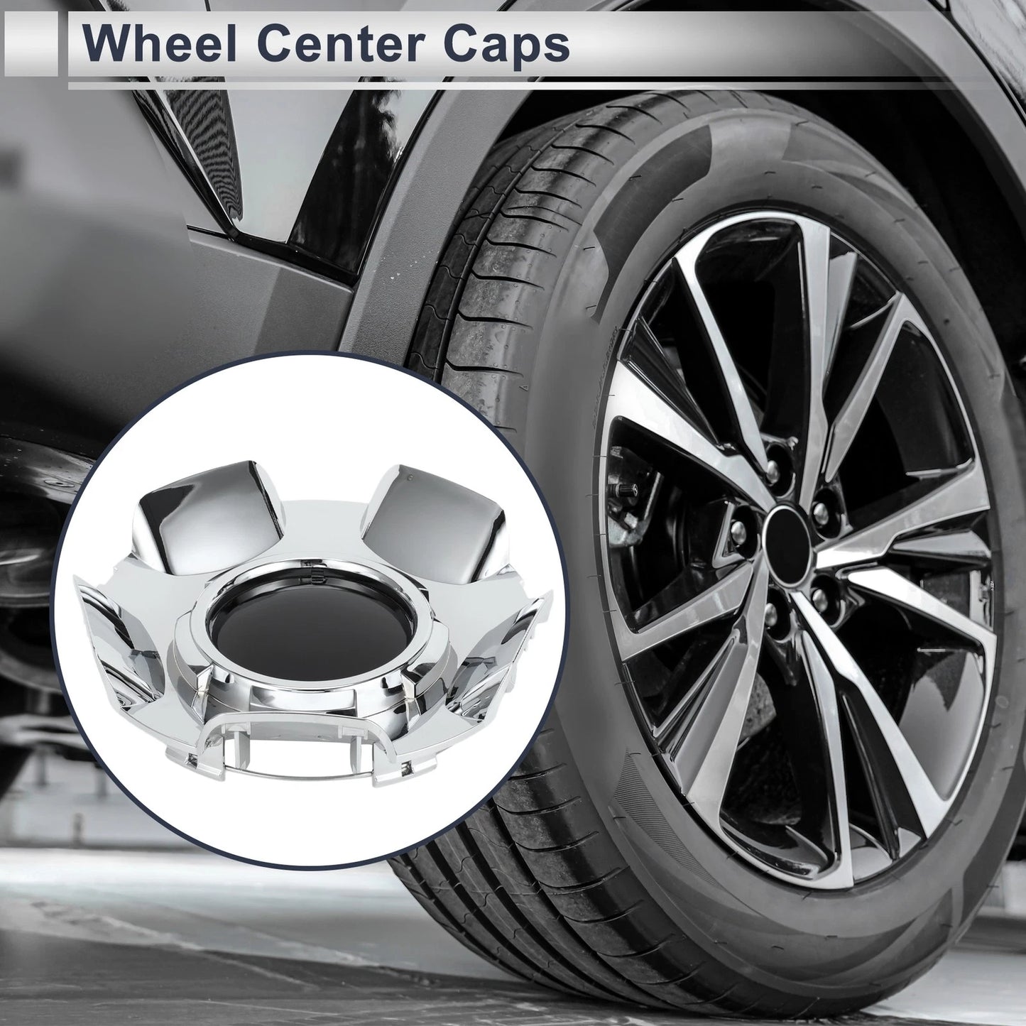 1x Black Wheel Center Caps for Chevy Silverado Tahoe Suburban (2007-2014)