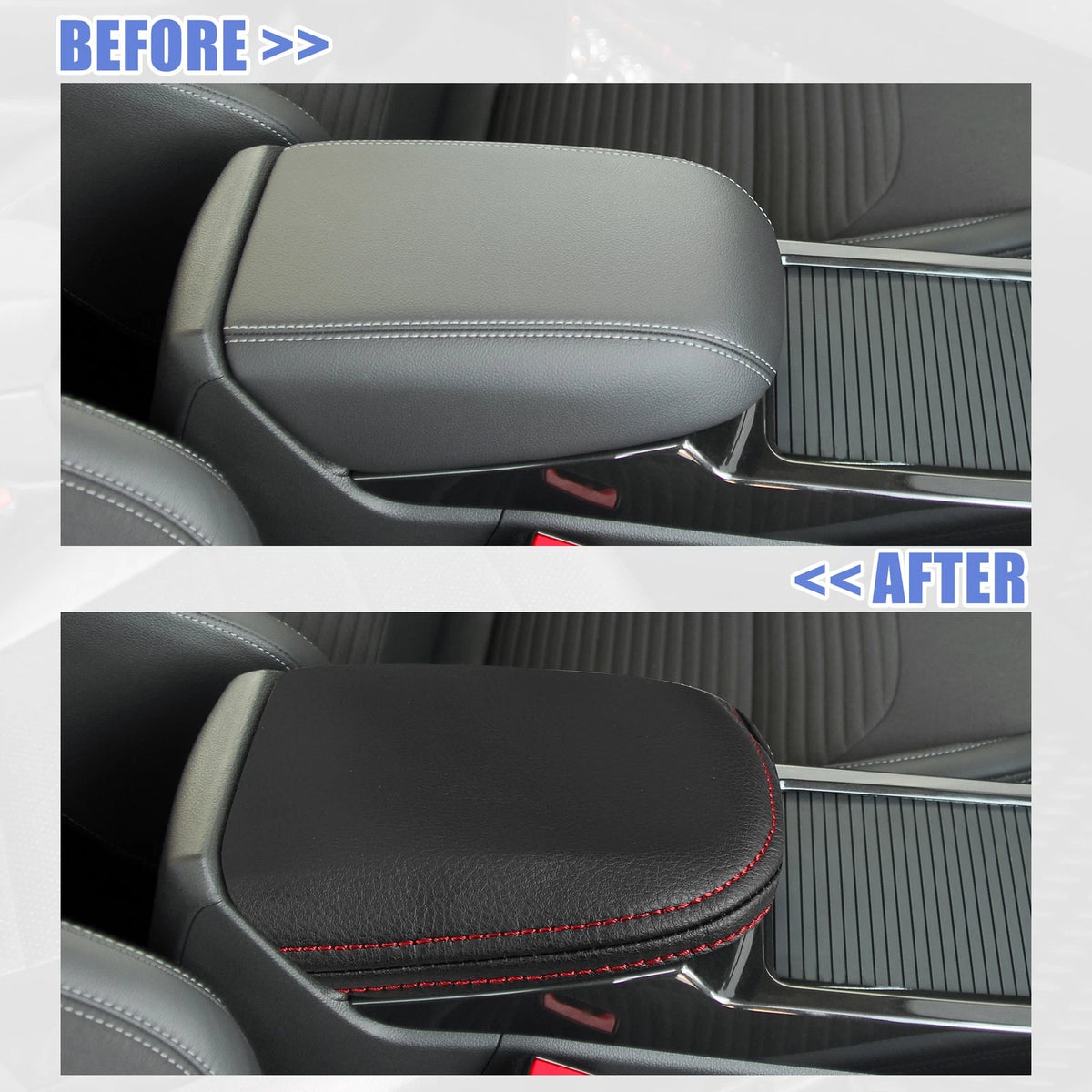 Center Console Armrest Box Cover for Chevrolet Malibu Black Red (2016-2023)