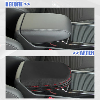 Center Console Armrest Box Cover for Chevrolet Malibu Black Red (2016-2023)