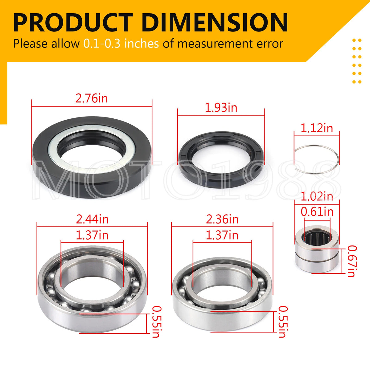 Rear Differential Bearing Seal Kit for Honda Rancher Foreman 420 (2009–2013)