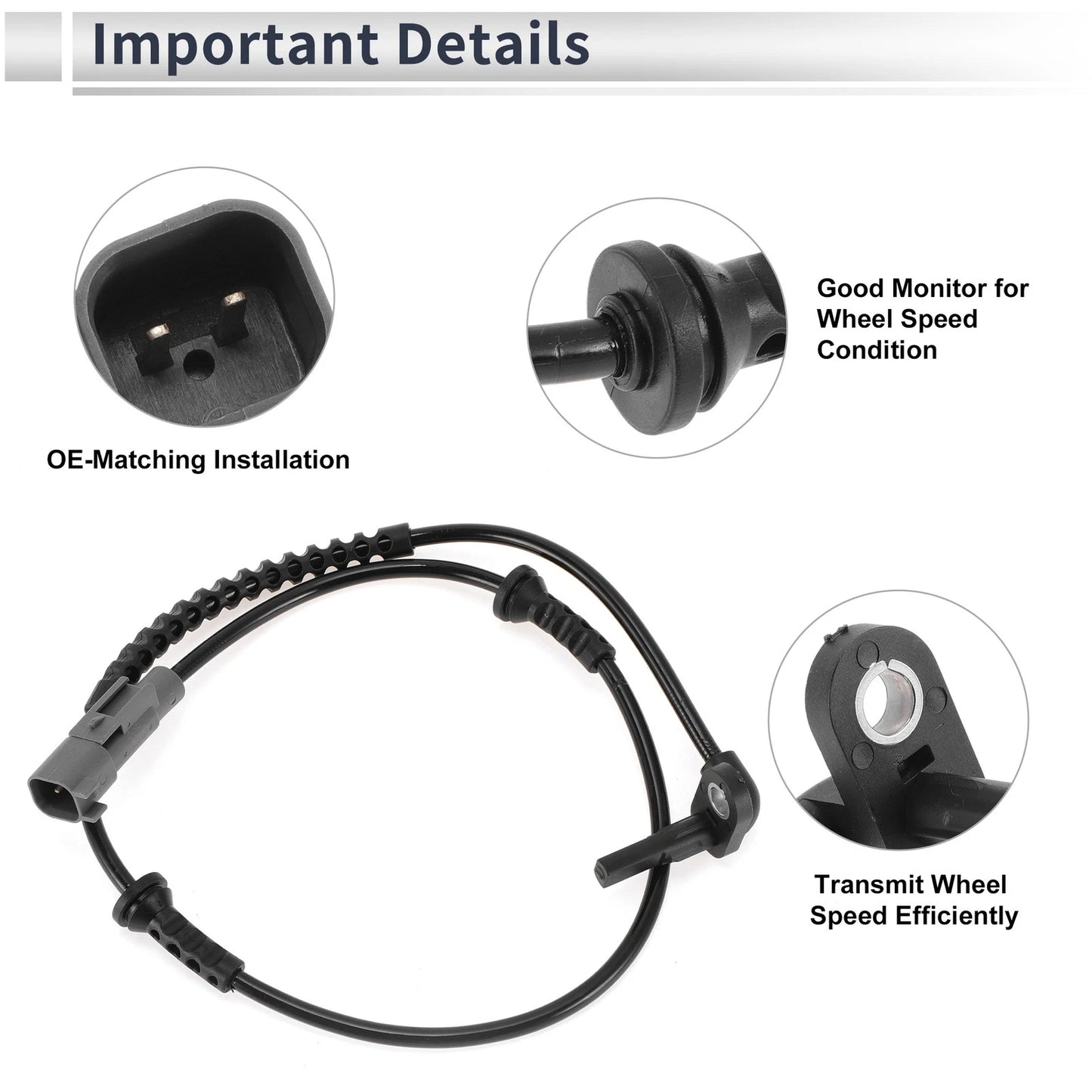 1 Pc Front Left/Right ABS Wheel Speed Sensor for Chevrolet Trax (2015 - 2022)