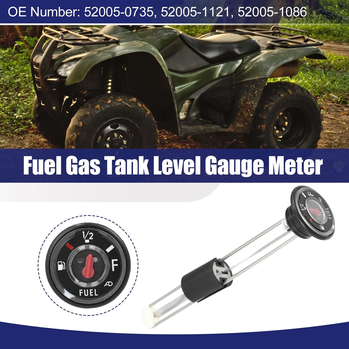 Fuel Gas Tank Level Gauge Meter w/ Cap for Kawasaki Bayou Prairie