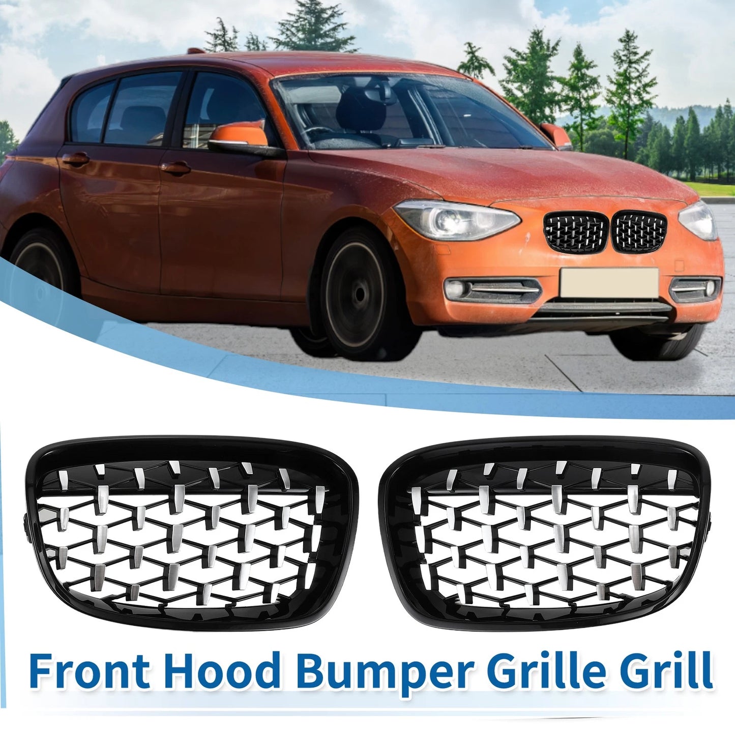 Front Upper Bumper Grille for BMW 1 Series (2004-2013)