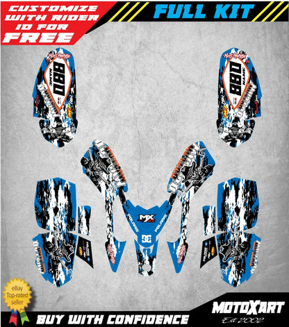 Outlaw Blue Custom Graphics Kit for Polaris Predator 50 ATV (2003-2007)