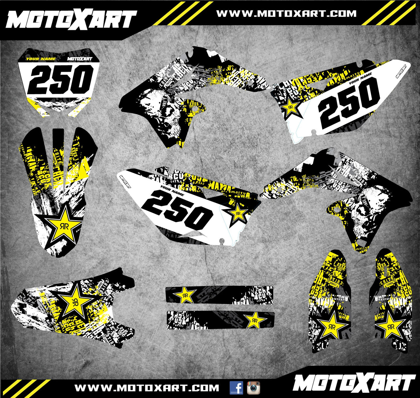 Custom Graphic Kit GRAFFITI STYLE for Suzuki RMZ 250 (2010-2018) Decals