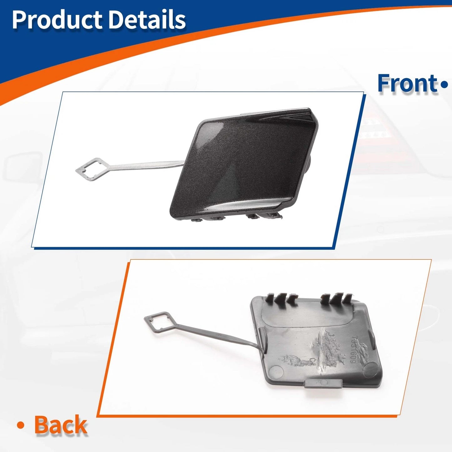 Rear Bumper Tow Hook Cover for BMW 5-Series F10 LCI (2014-2017) Deep Gray