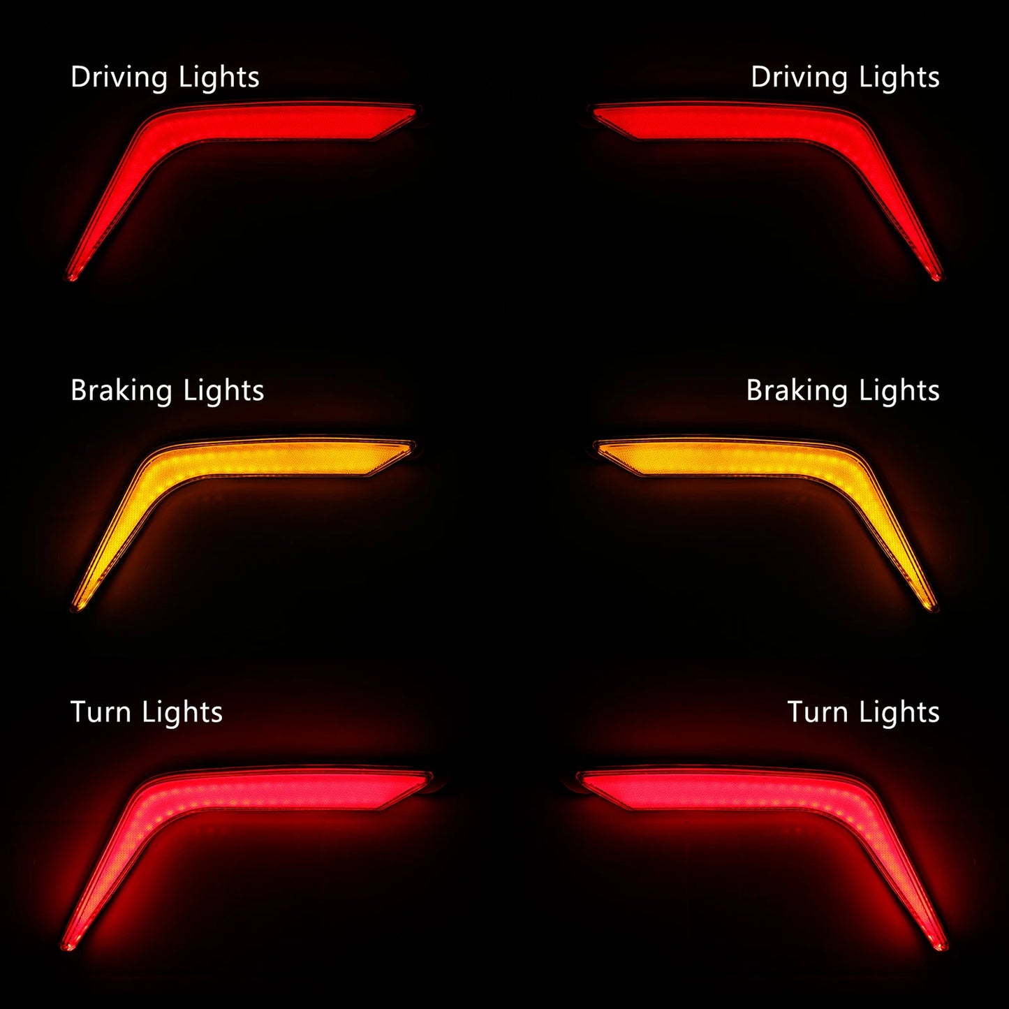 Rear Saddlebag Turn Brake Lights Accents for Honda Goldwing GL1800 (2018-2025)