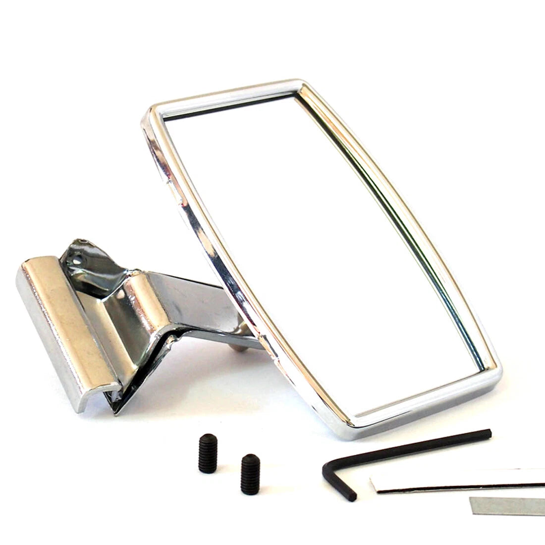 CLight -On Rectangular Stainless Mirror for Hotrod Classic Car Quarterlight