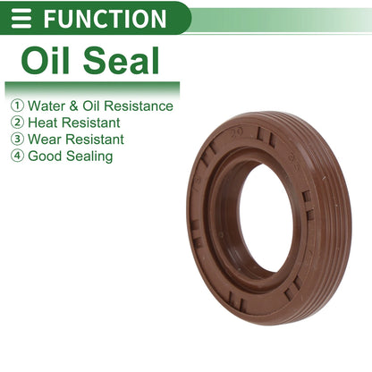 Oil Seal / 20x35x7mm / FKM Rubber High-Pressure Brown 5 Pcs