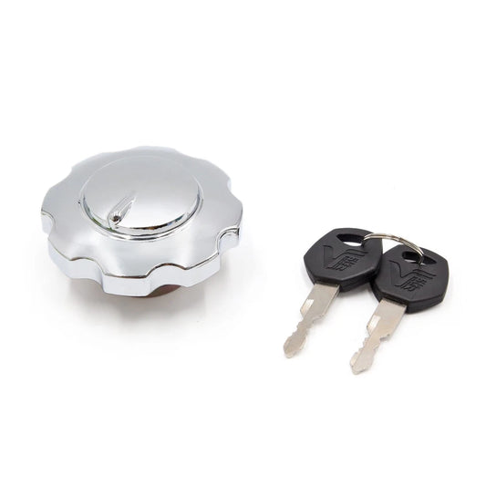 Silver Tone Metal Gas Cap Lock Cover 2 Keys for CG125
