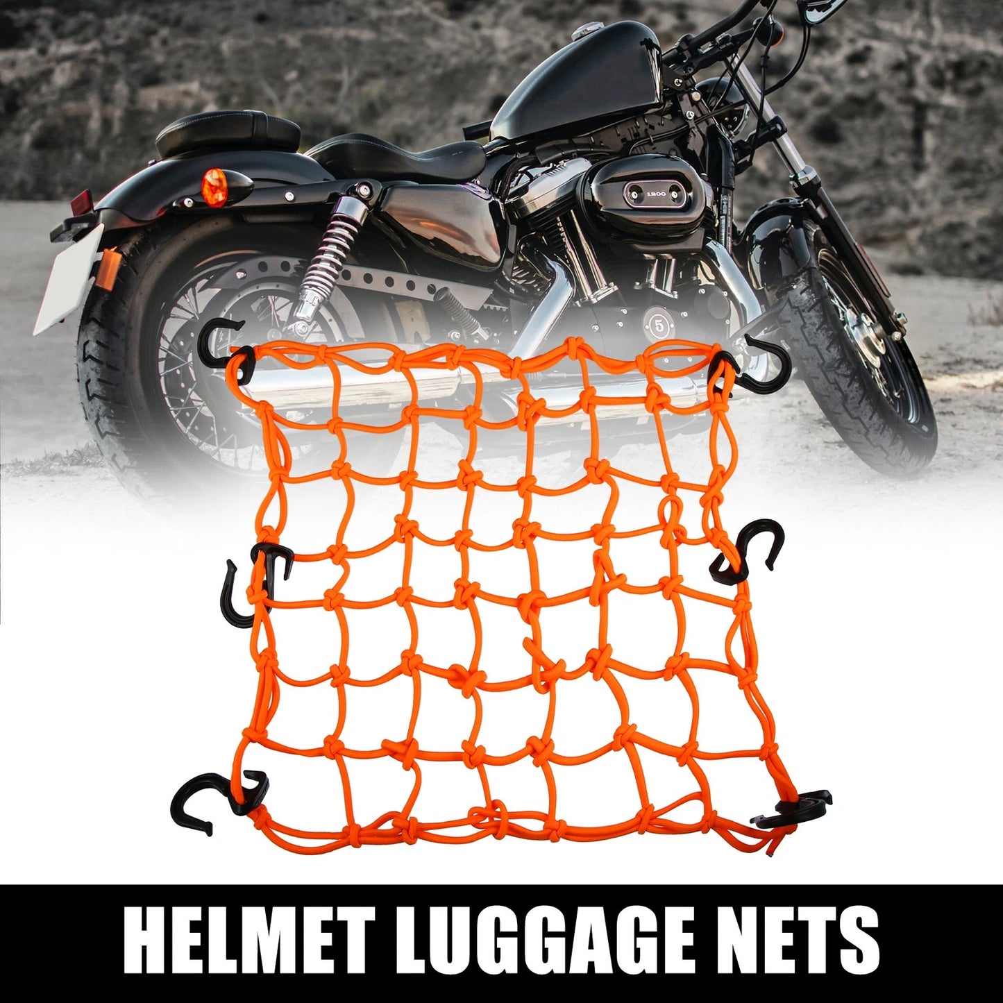 1 Pcs / 40x40cm 49 Holes / Luggage Cargo Net Bag for Motorcycle