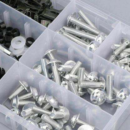 198 PCS Silver Fairing Screws & Clamps for Motorcycle
