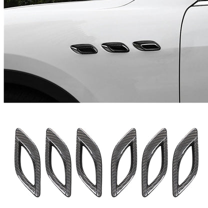 6 x Carbon Fiber Side Fender Air Vent Trims for Maserati Quattroporte (13-21)