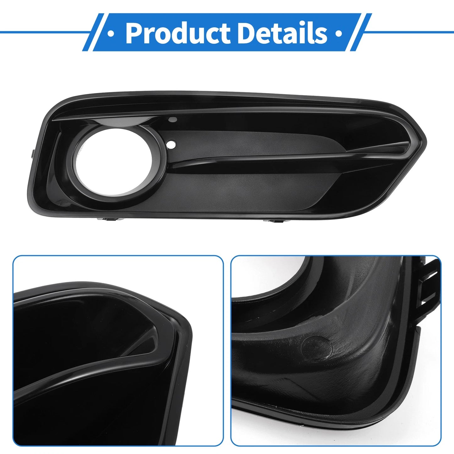 Front Right Fog Light Grill for BMW 1 Series (2015-2018) - 1 Pc Black