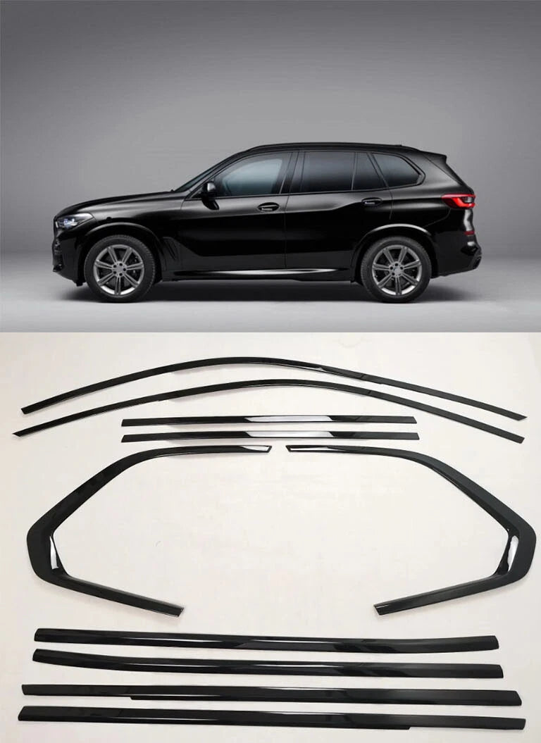 Black Stainless Steel Window Strip Cover Trim for BMW X5 G05 (2019-2022)