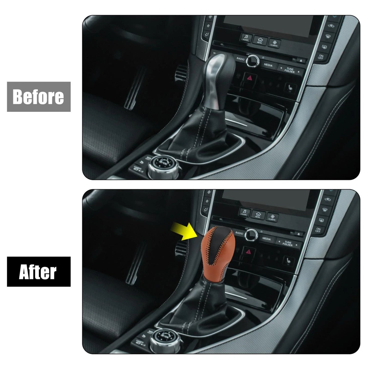 Gear Shift Knob Cover Infiniti QX50 QX70 QX80 QX56 (2011-2013, 2014-2016)
