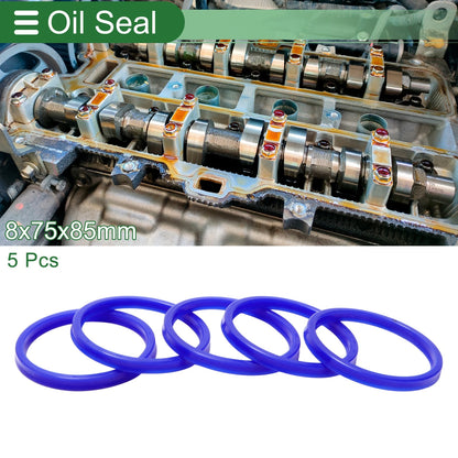 Oil Seal 75x85x8mm Rotary Shaft Seal TPU Blue High-Pressure 5 Pcs