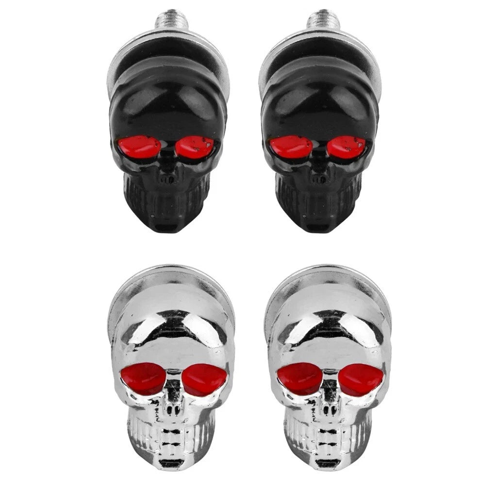 Black Skull License Plate Screws for Harley Davidson Softail (2000-2017)