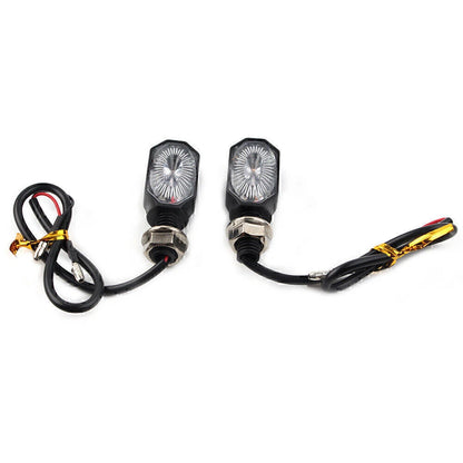 Mini 12V LED Turn Signal Blinker Lights for Motorcycle - Amber